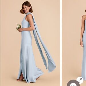 Birdy Grey Mist Blue Matte Satin Dress